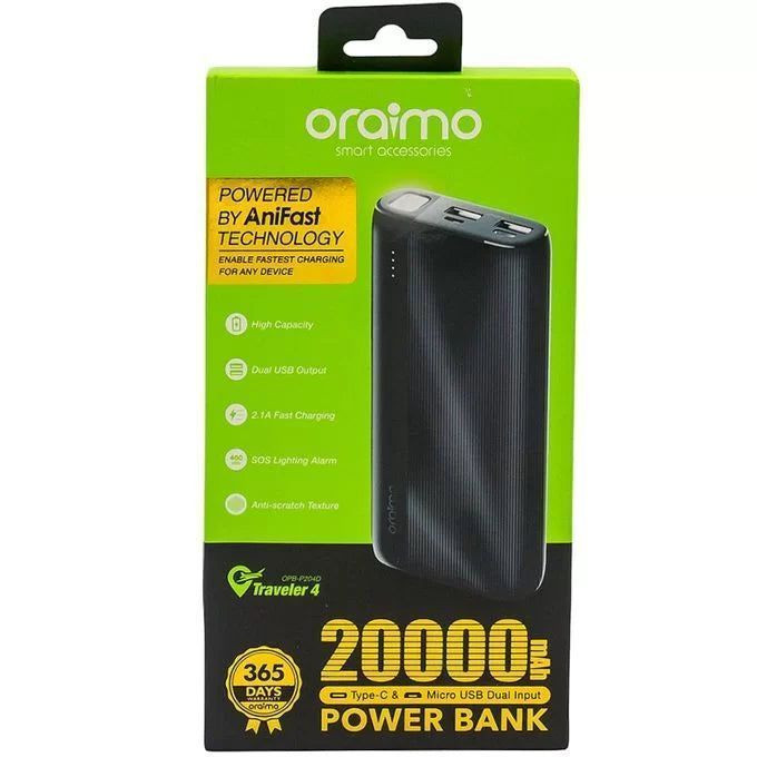 Brand New Oraimo 20000mAh Power Bank Type C & Micro-USB Input & Output