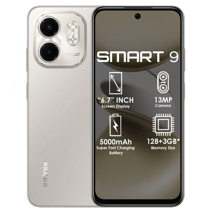 Brand New Infinix Smart 9 6.7" 3GB RAM/128GB ROM Android 14 Go Titanium
