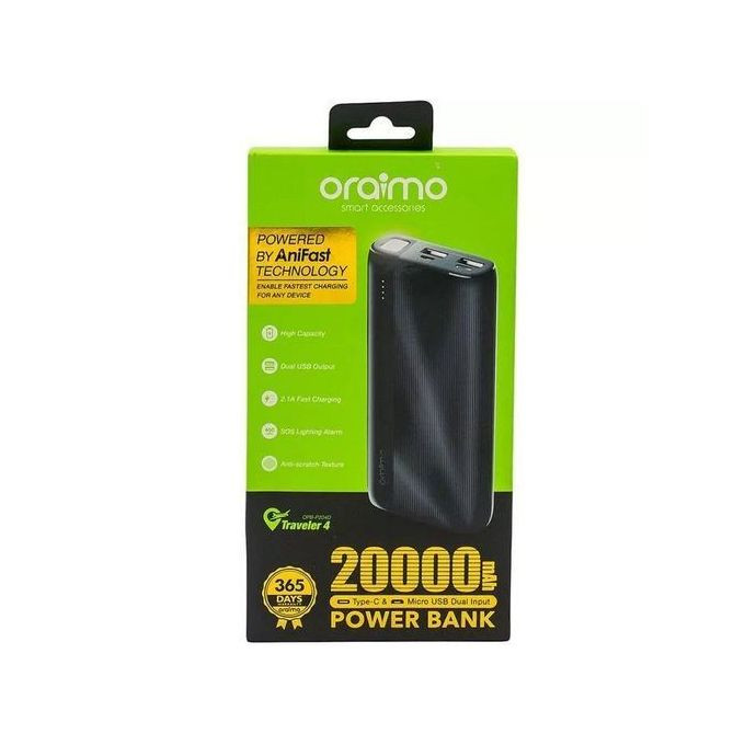 Oraimo 20000mah Fast Charging Long Lasting Powerbank.
