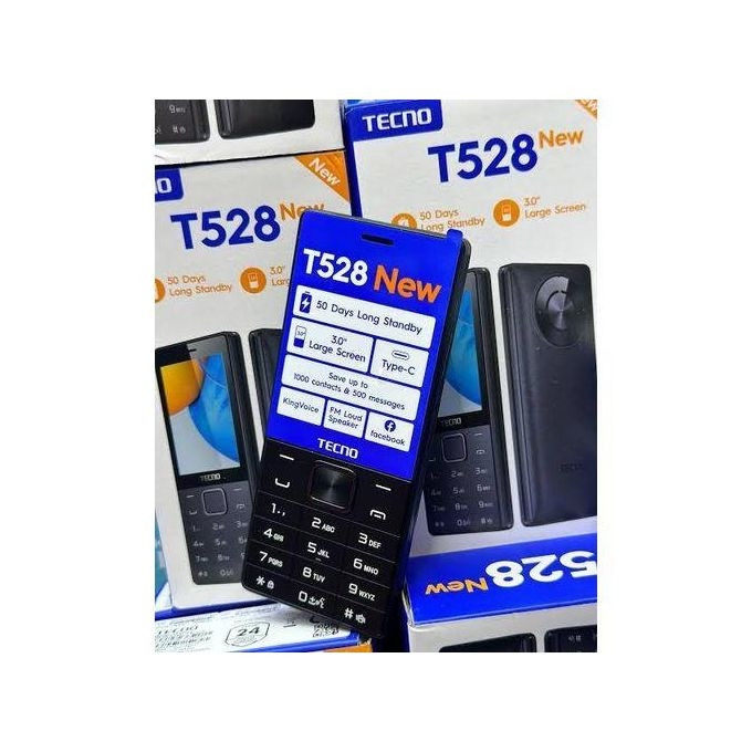 Brand NewTecno T528 NEW, 2500 Mah , 3.0",type C, FM Loud Speaker, black