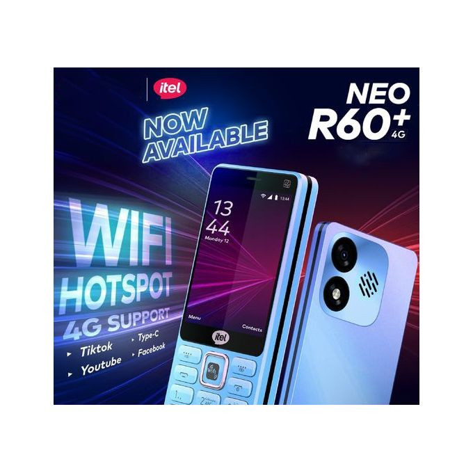 Brand New itel 9310 Neo R60+ 3.0" Screen, 2000mAh, 4G Wifi Hotspot - Blue