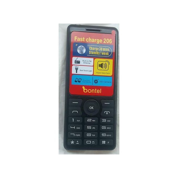 Bontel 206, Fast Charge, 1.77" ,Dual SIM, FM Radio,