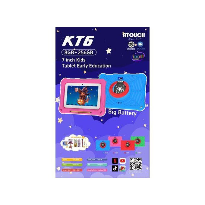 Brand New Atouch kidds KT6 8GB RAM 256gb ROM Pre Installed Kids Educational Tablet
