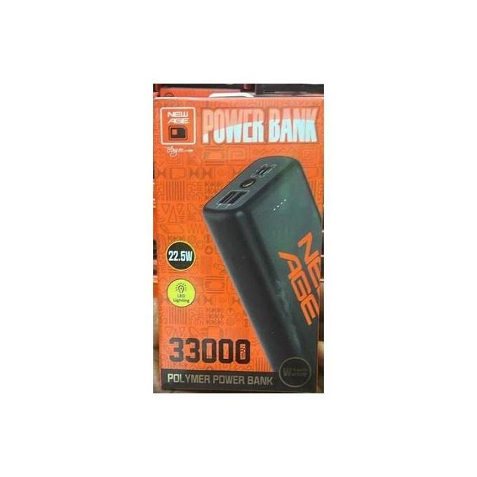 New Age 33000,mAh POWER BANK TYPE C INPUT & OUTPUT WITH LED LIGHT