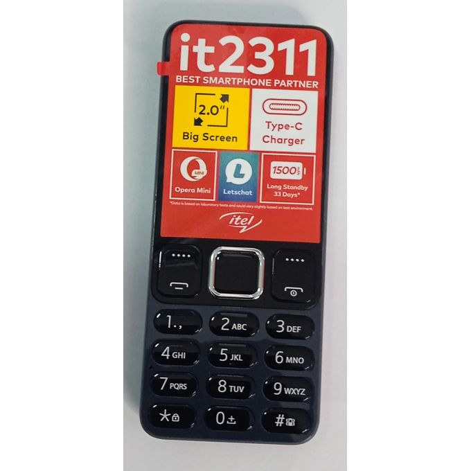 Brand New itel 2311 Wireless FM, Bright Torch Opera Mini . Black