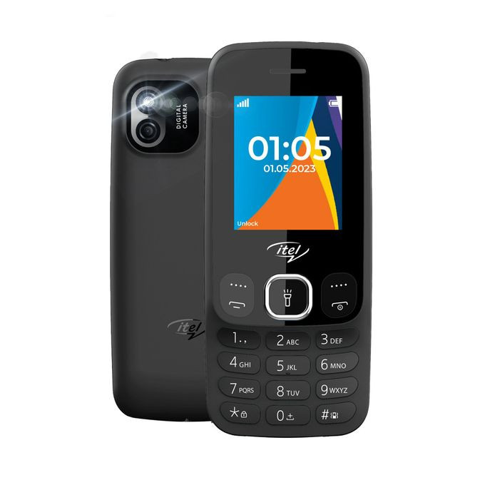 Brand New itel 2166 Wireless FM, Bright Torch, Voice Message Black