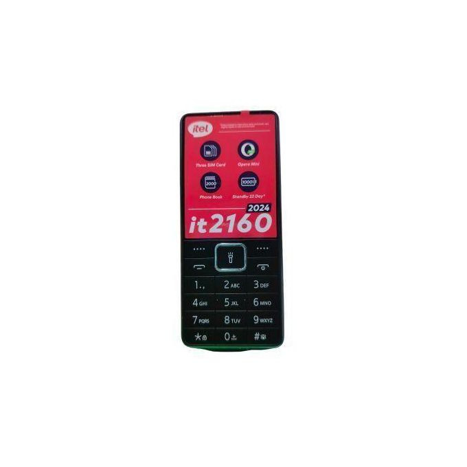 Brand New itel 2160 (2024), 1.8", 32MB + 32MB (Triple SIM),1000mAh BLACK