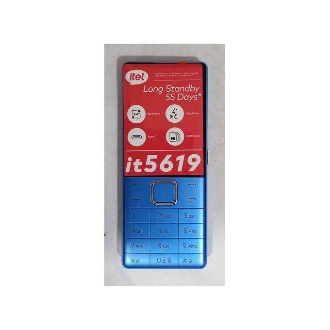 Brand New itel 5619, 2.4", 2,500mah , 3 Sim, Opera Mini, Type C, Blue