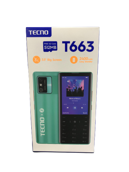 Brand New Tecno T663,3.5″inch, Feature Phone,dual Sim