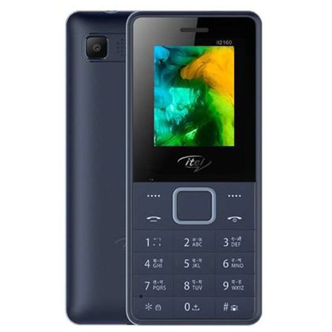 Brand New itel 2160 Wireless FM, Bright Torchlight, Call Recorder, Dual SIM Mobile - Blue